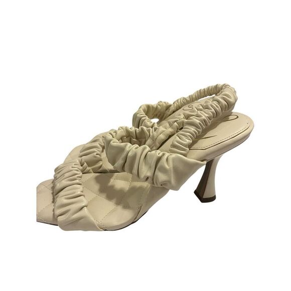 Sam Edelman Ruched Cream Colored Sandals size 7.5 - Picture 4 of 5